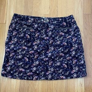 Mossimo Supply Co. Corduroy Floral Black Mini Skirt